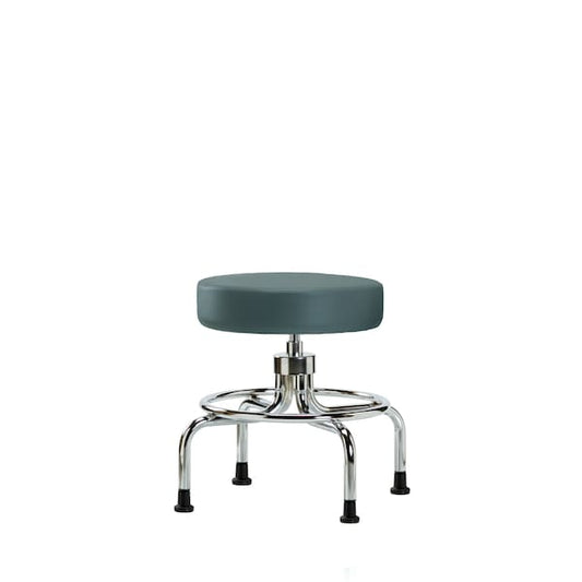 Blue Ridge Ergonomics VSLMD-CR-RG-8546 Vinyl Screw-Lift Stool - Medium Bench Height with Stationary Glides in Colonial Blue Trailblazer™ Vinyl