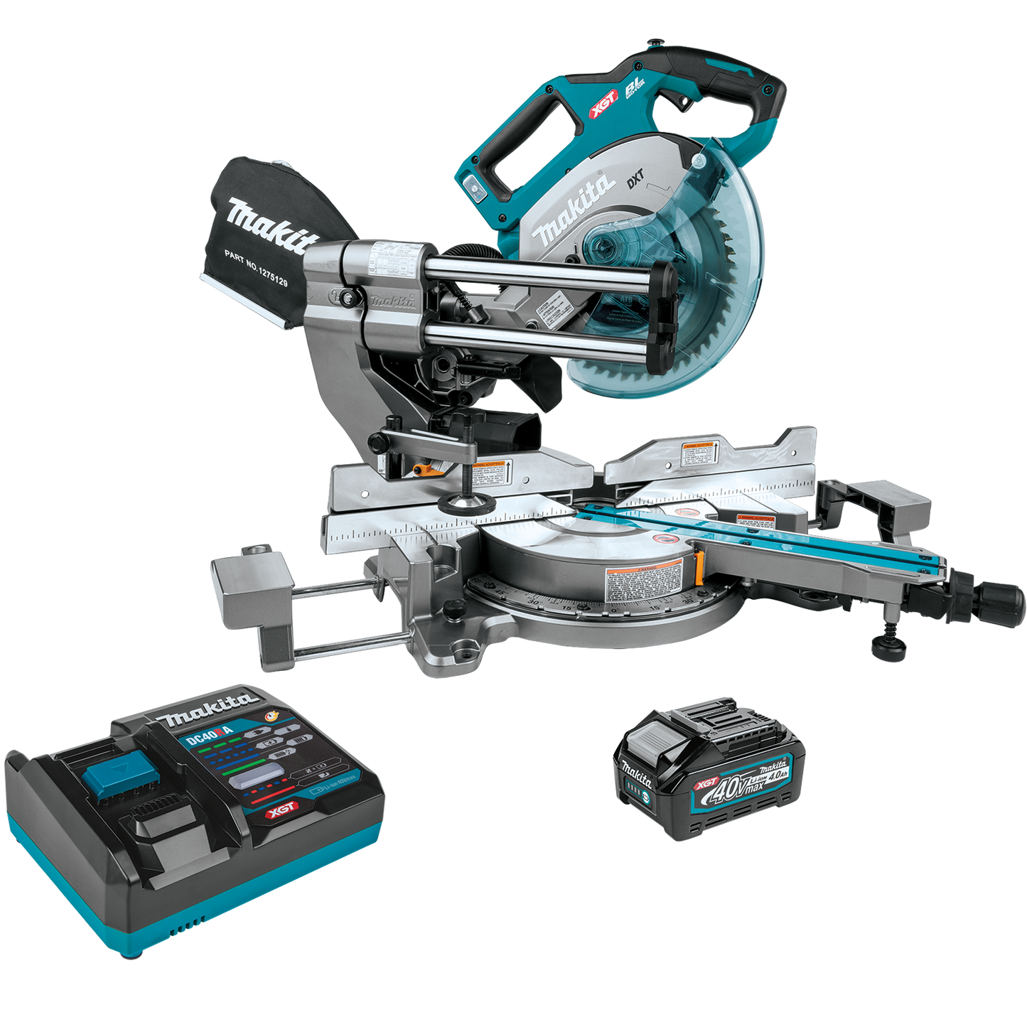 Makita GSL02M1 40V max XGT® Brushless Cordless 8‘1/2" Dual‘Bevel Sliding Compound Miter Saw Kit, AWS® Capable (4.0Ah)