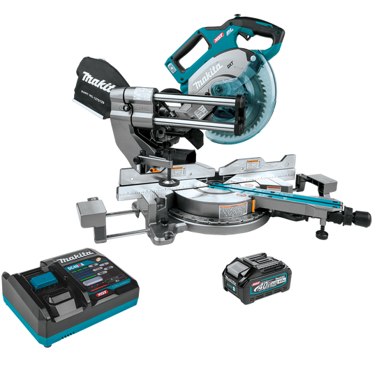 Makita GSL02M1 40V max XGT® Brushless Cordless 8‘1/2" Dual‘Bevel Sliding Compound Miter Saw Kit, AWS® Capable (4.0Ah)