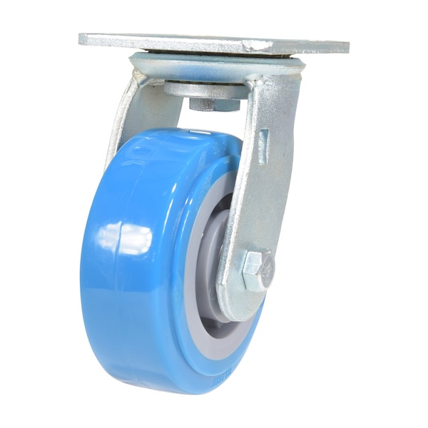 Vestil CST-KB-5X2PUP-S Polyurethane Swivel Caster 5 In. Diameter x 2 In. Width 771 Lb. Capacity Light Blue/Gray