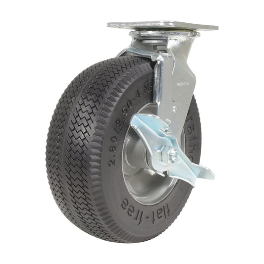 Vestil CST-F-8X3FM-SWB Flat-Free Swivel With Brake Caster 8 In. Diameter x 2 In. Width 275 Lb. Capacity Black/Gray