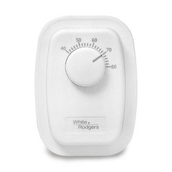 White Rodgers 1G65-641 Line Voltage Mechanical Bimetal, SPST, Open on Rise, No Thermometer, Wallplate Included (White)