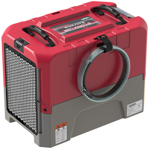 AlorAir Storm LGR Extreme 180 PPD Commercial Dehumidifier with Pump Drain Hose for Basement Warehouse & Job Sites - Red