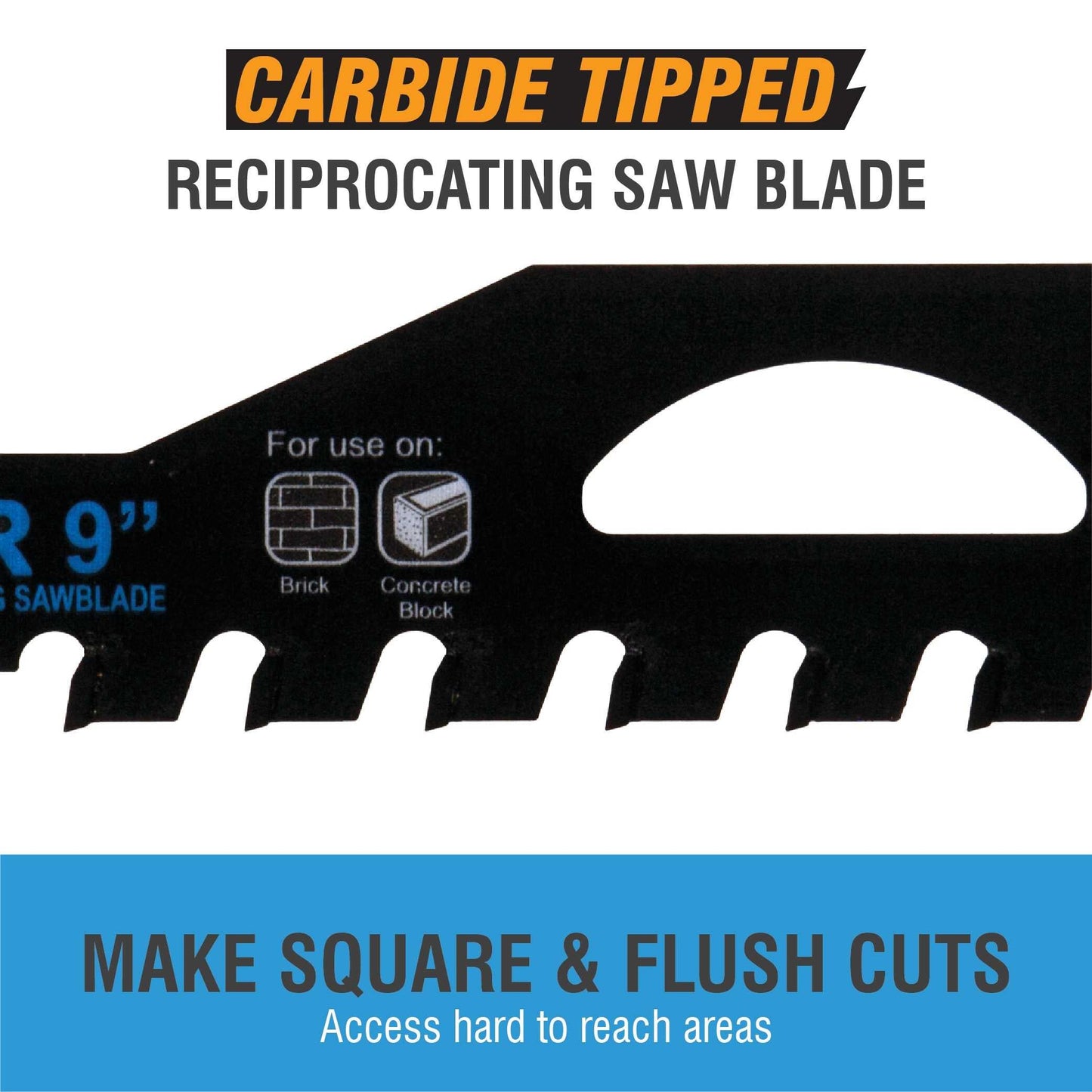 Spyder 200209 Spyder Masonry Carbide Tooth 9-In 2-Tpi Demolition Reciprocating Saw Blade