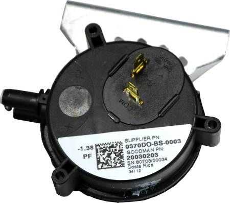 Goodman-Amana 20030203 Pressure Switch, -1.38 in wc, SPST