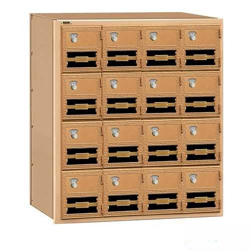 Mailboxes 2016RL-COMBO Salsbury Brass Mailbox - 16 Doors with Combination Locks - Rear Loading