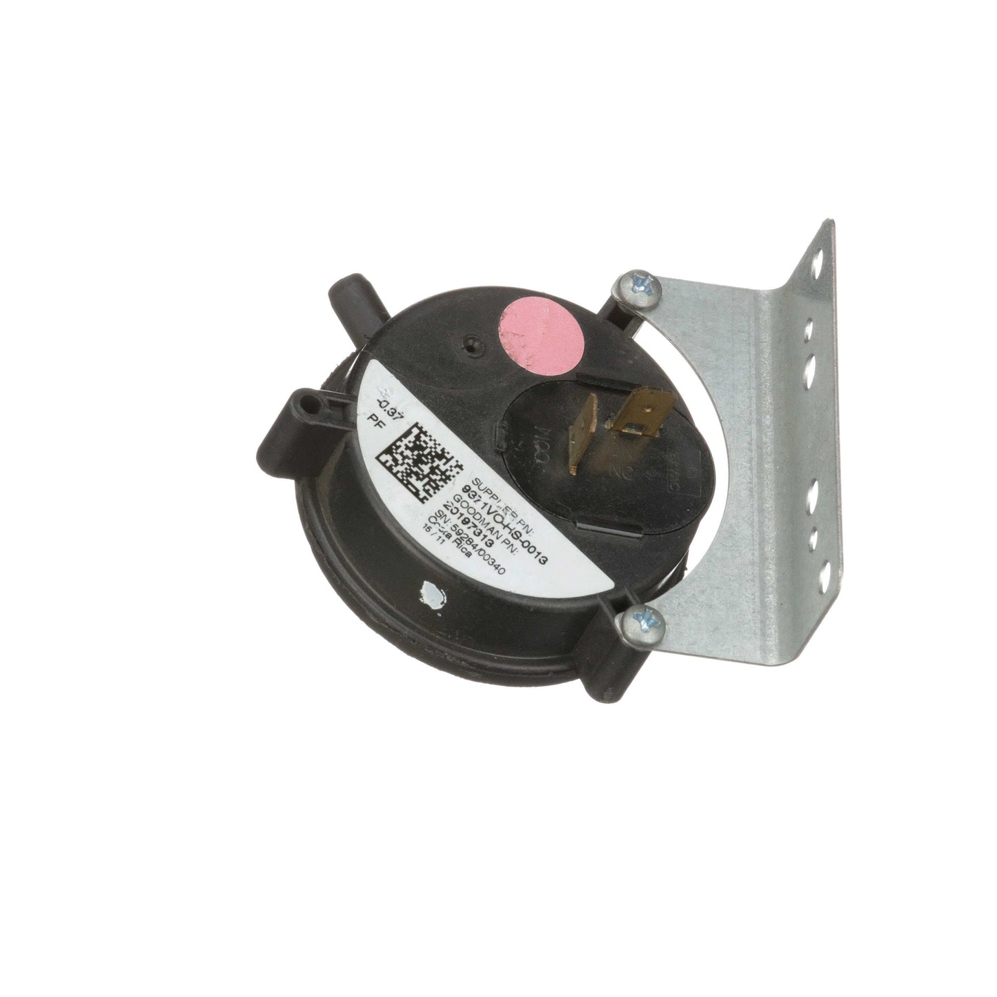 Goodman-Amana 20197313 Pressure Switch, Air, -0.37 in wc, SPST, Pink