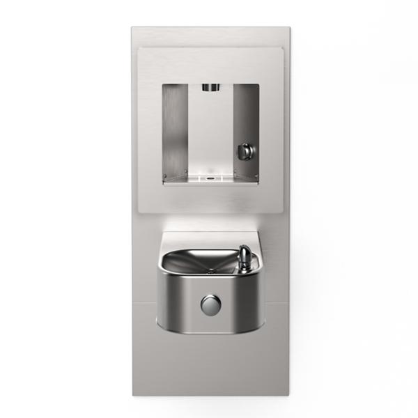 Elkay EZLMSN-EDFPVM214DK ezH2O® Vandal Resistant Mechanical Bottle Filling Station with Integral Soft Sides® Fountain Non-Filtered Non-Refrigerated Stainless