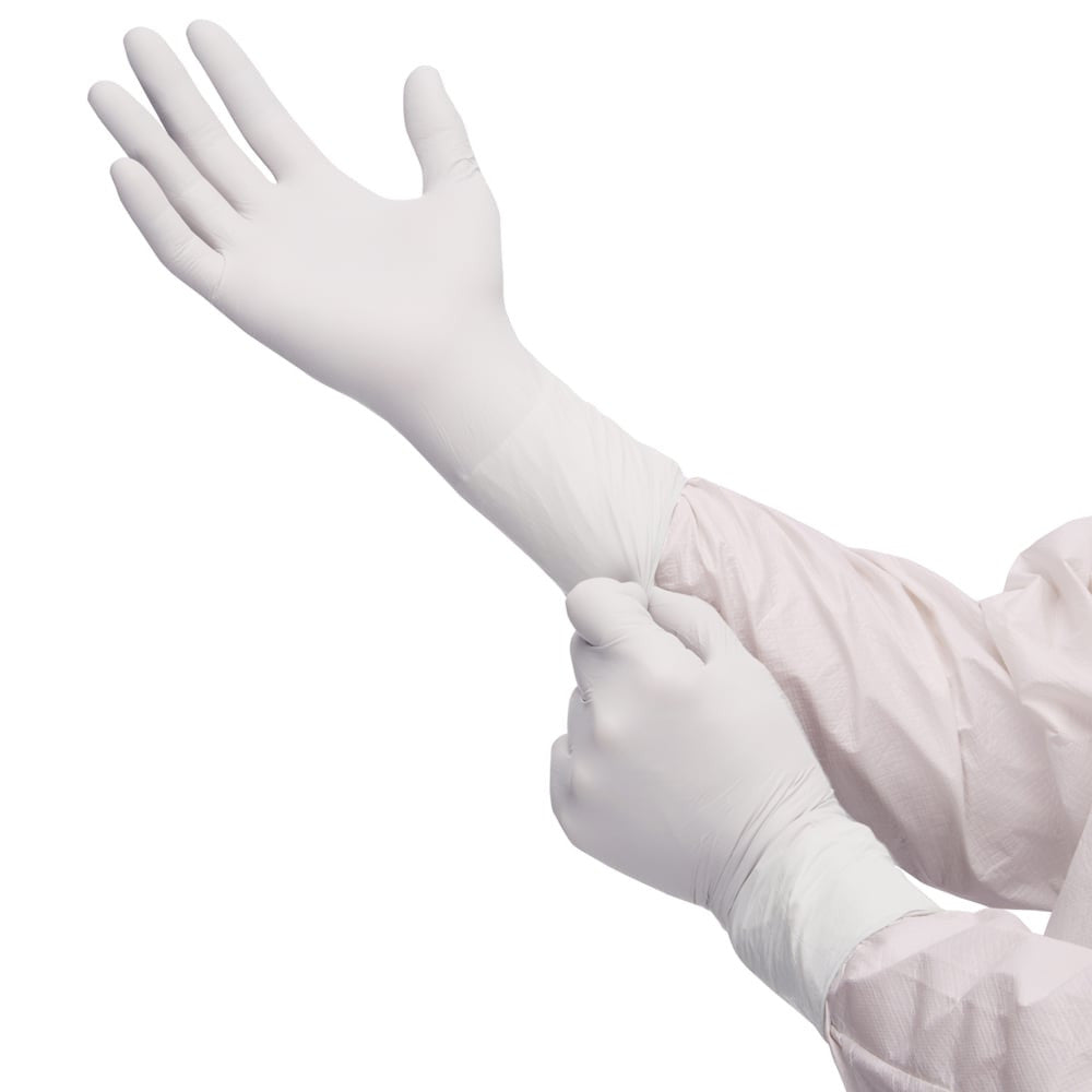 SOS Cleanroom Kimtech G3 White Nitrile Gloves ISO Class 3 (Size: Small, 56881)