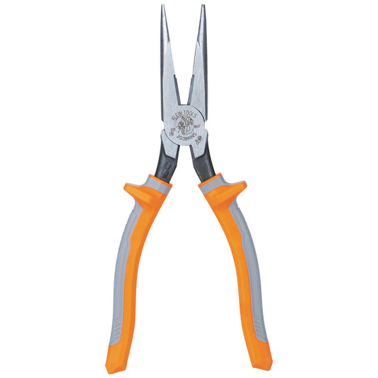 Klein Tools 2038RINS Pliers, Long Nose Side-Cutters, Insulated, 8-Inch