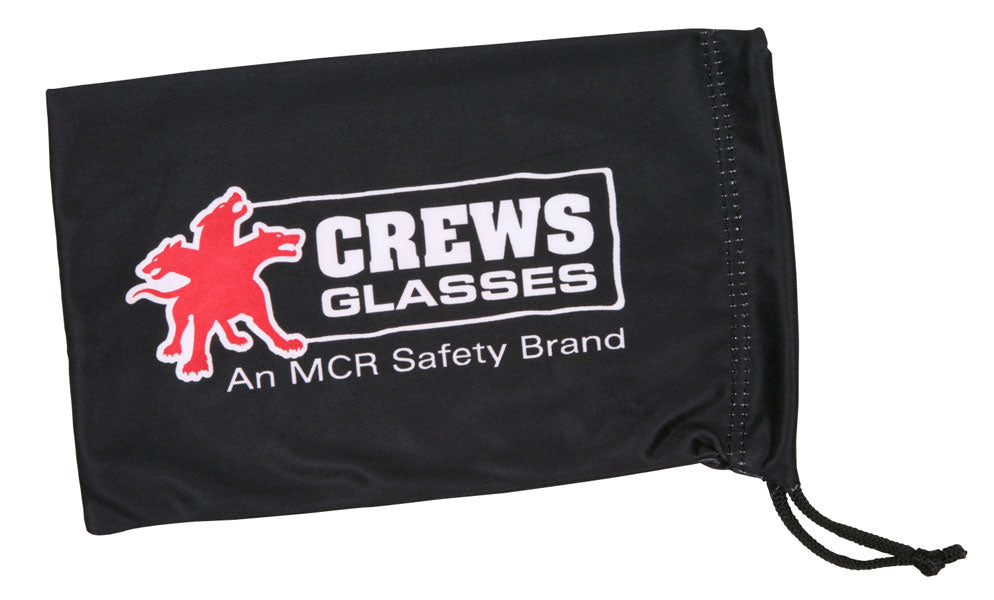 MCR Safety 208 Mirofiber Eyeglass Bag Perfect for Safety Glasses and Prescription Eyewear Soft Black Material Hides Dirt and Stain Cinch-Up Pull String   (1 EA)