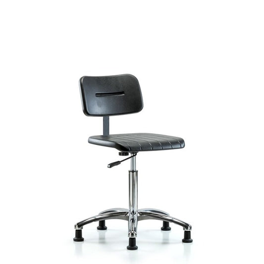 Blue Ridge Ergonomics BPMBCH-CR-CF-RG Core Polyurethane Chair Chrome - Medium Bench Height with Chrome Foot Ring & Stationary Glides
