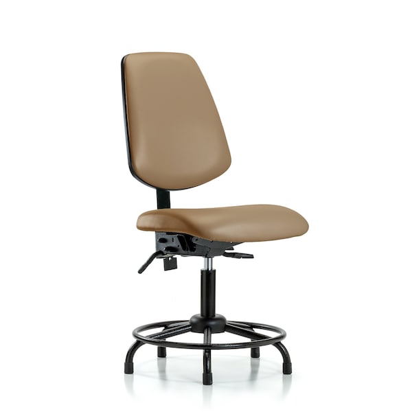 Blue Ridge Ergonomics VDHCH-RG-T1-A0-RG-8584 Rutledge Vinyl Chair - Desk Height with Seat Tilt & Stationary Glides in Taupe Trailblazer™ Vinyl