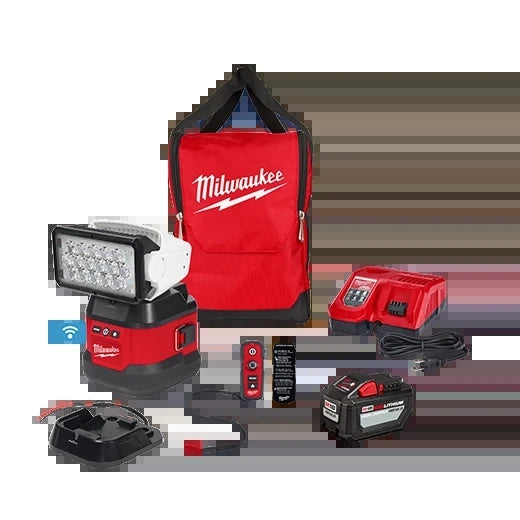 Milwaukee Tool 2123-21HD M18 Utility Remote Control Search Light Kit w/ Portable Base, 1 EA