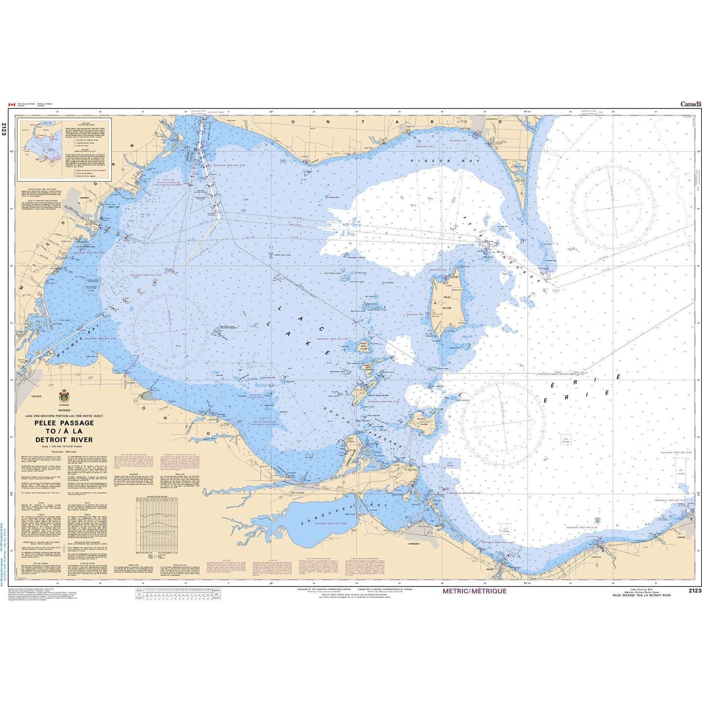 Paradise Clay CAN2123 CHS Chart Pelee Passage to/ la Detroit River