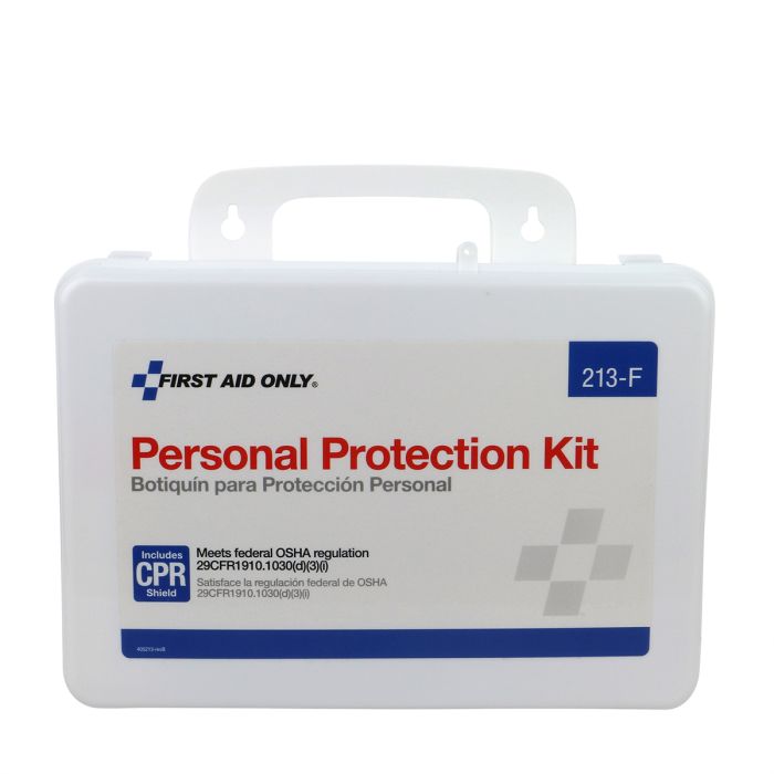 First Aid Only 213-F BBP Spill Clean Up Apparel Kit with CPR Pack, Plastic Case