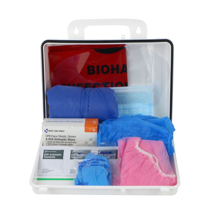 First Aid Only 213-F BBP Spill Clean Up Apparel Kit with CPR Pack, Plastic Case