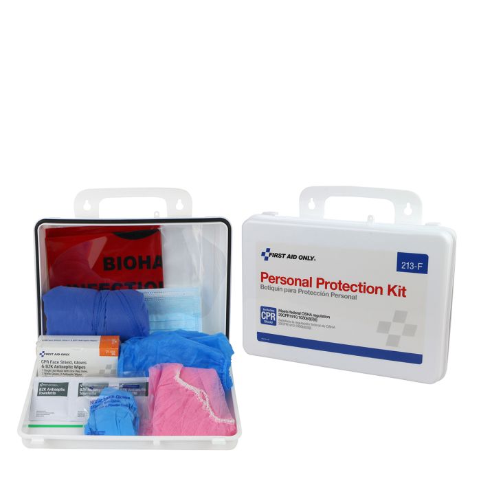 First Aid Only 213-F BBP Spill Clean Up Apparel Kit with CPR Pack, Plastic Case