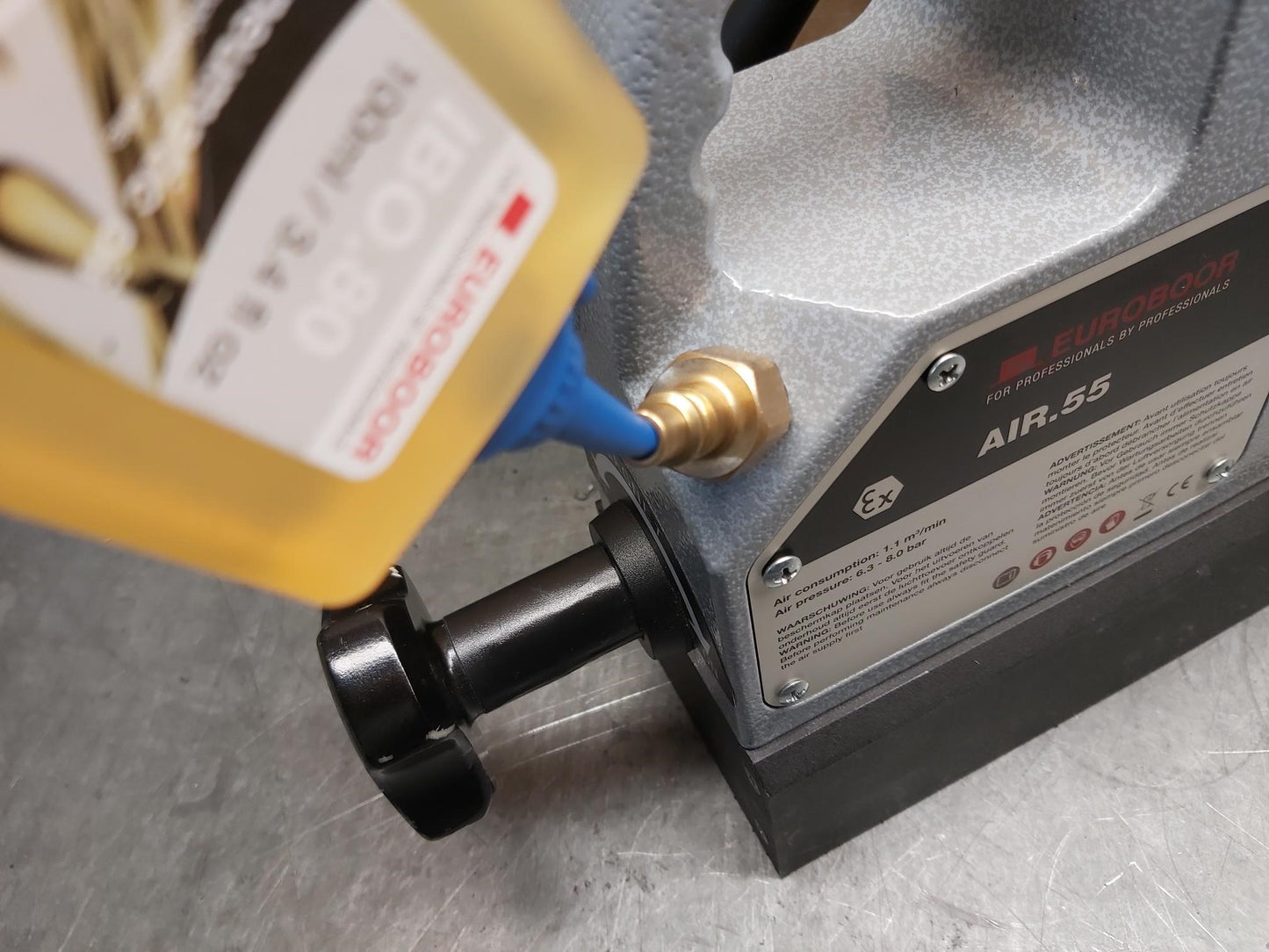 Euroboor AIR.55 Pneumatic Magnetic Drilling Machine, 55Mm - 2 3/16", 6.3 Bar.