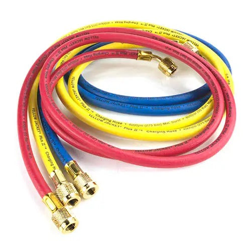 Yellow Jacket 21485 60" Length PLUS II 3 Pack 1/4" Hoses (21060, 21425, 21465)