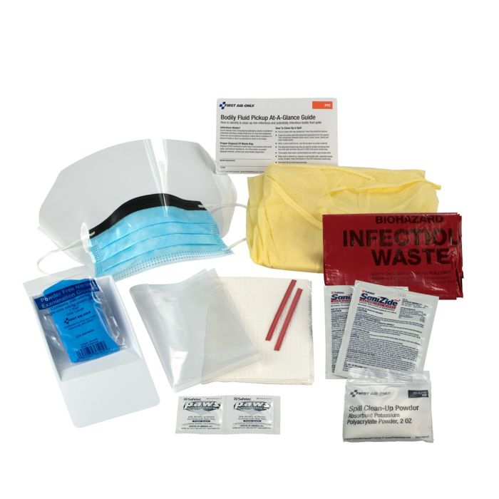 First Aid Only 214-P BBP Spill Clean Up Kit, Single Use Tray