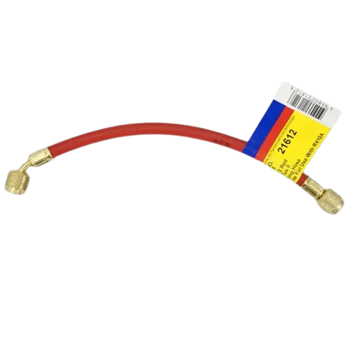 Yellow Jacket 21612 12", red, HAV standard fitting, PLUS II 1/4" charging hose