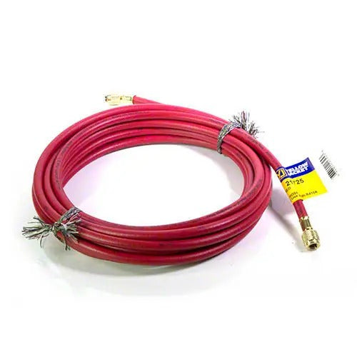 Yellow Jacket 21725 25", red, HAV standard fitting, PLUS II 1/4" charging hose