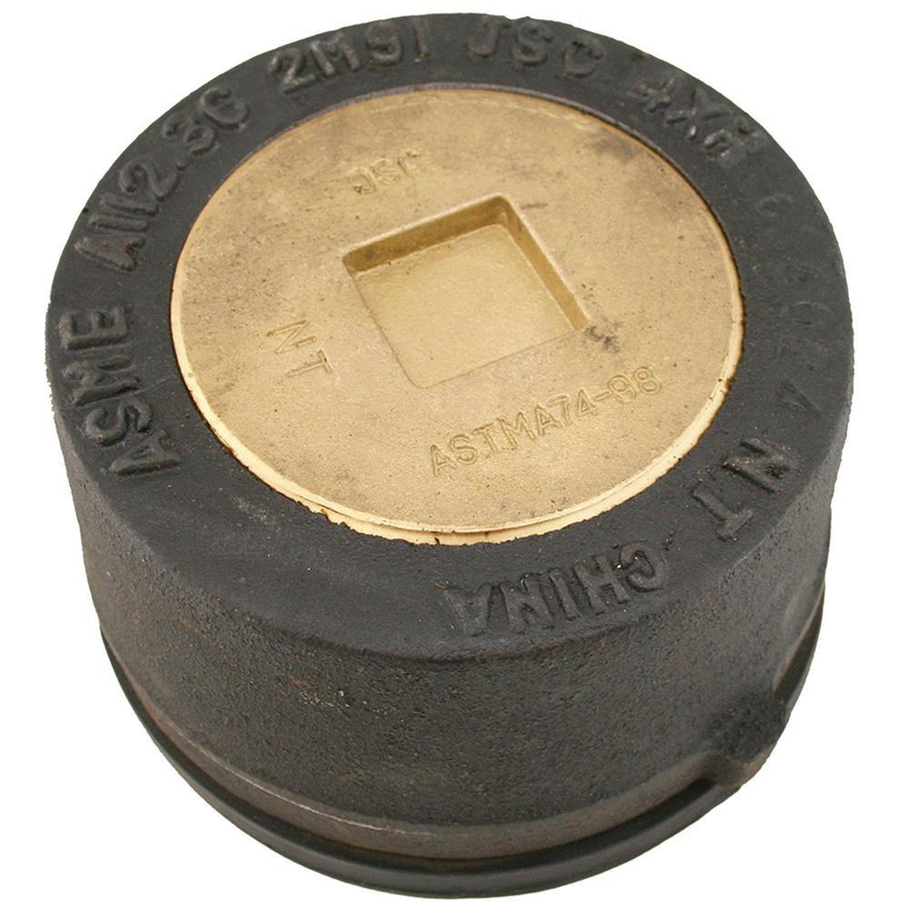 Jones Stephens C36116 6" Service Weight Push-On Cleanout with Gasket with Countersunk Plug - 3" Height