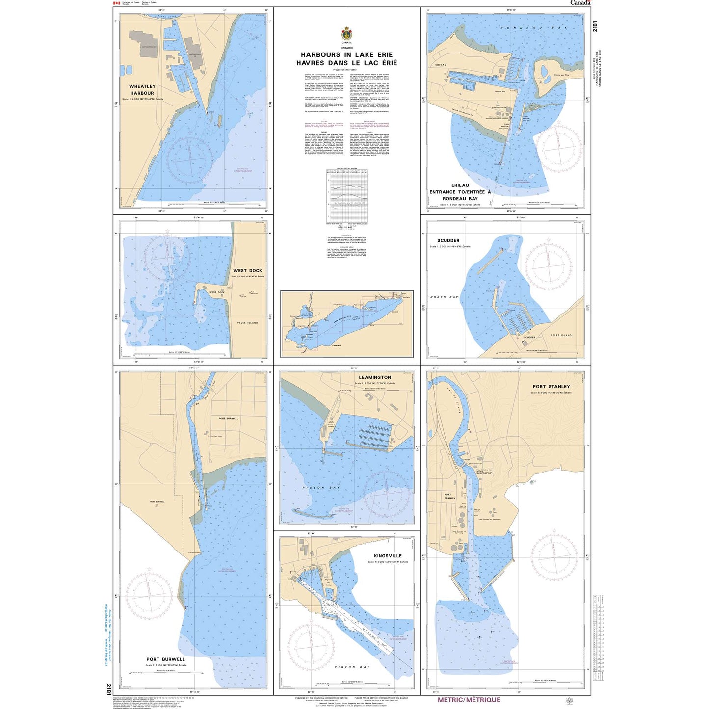 Paradise Clay CAN2181 CHS Chart Harbours in Lake Erie/Havres dans le lac Érié
