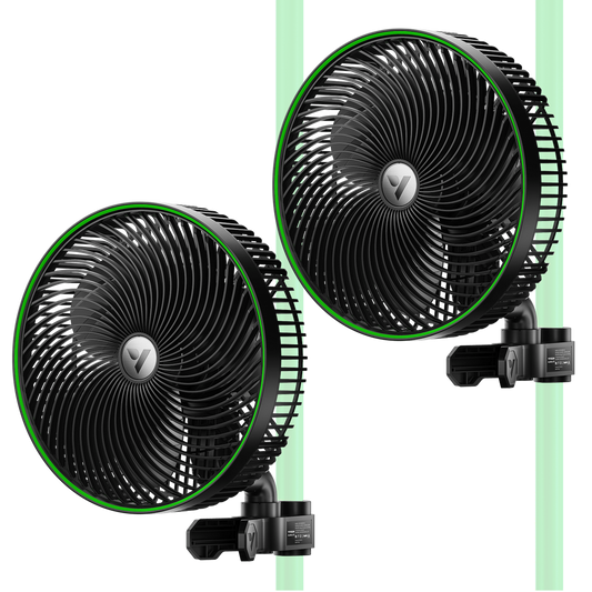 Vivosun AeroWave E9 Clip-on Fan, EC Motor, Auto Oscillation Fan, Air Circulator For Grow Tent, 2 Pack