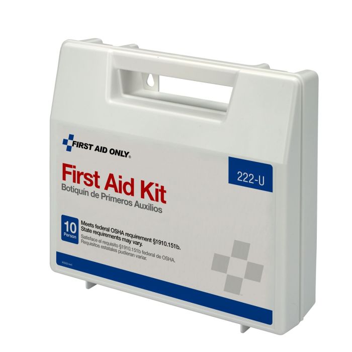 First Aid Only 222-U 10 Person First Aid Kit, Plastic Case with Dividers