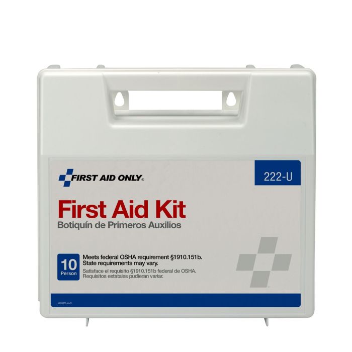 First Aid Only 222-U 10 Person First Aid Kit, Plastic Case with Dividers