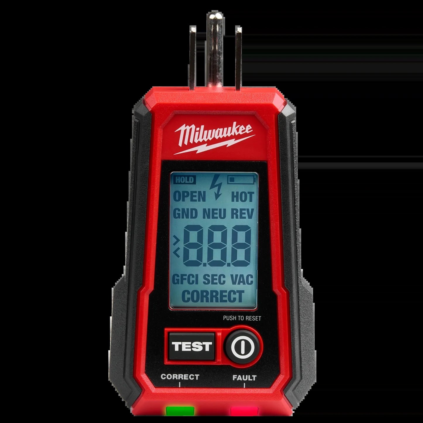 Milwaukee Tool 2224-20 Digital GFCI Receptacle Tester, 1 EA