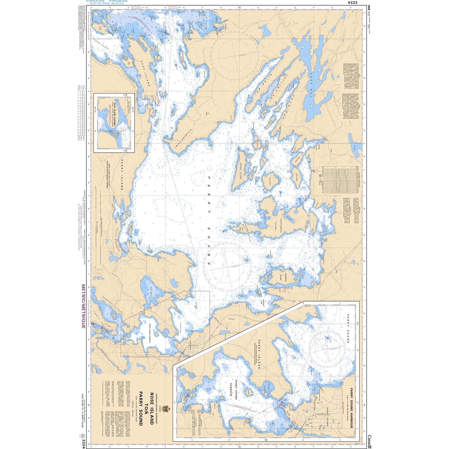 Paradise Clay CAN2224 CHS Chart Rose Island to/ Parry Sound