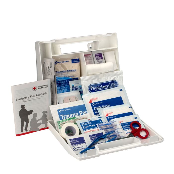 First Aid Only 222-U 10 Person First Aid Kit, Plastic Case with Dividers