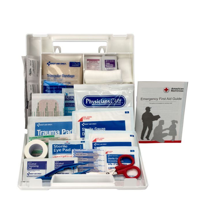 First Aid Only 222-U 10 Person First Aid Kit, Plastic Case with Dividers