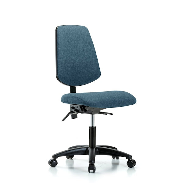 Blue Ridge Ergonomics FDHCH-MB-RG-T0-A0-RC-F43 Rutledge Fabric Chair - Desk Height with Medium Back & Casters in Blue Fabric