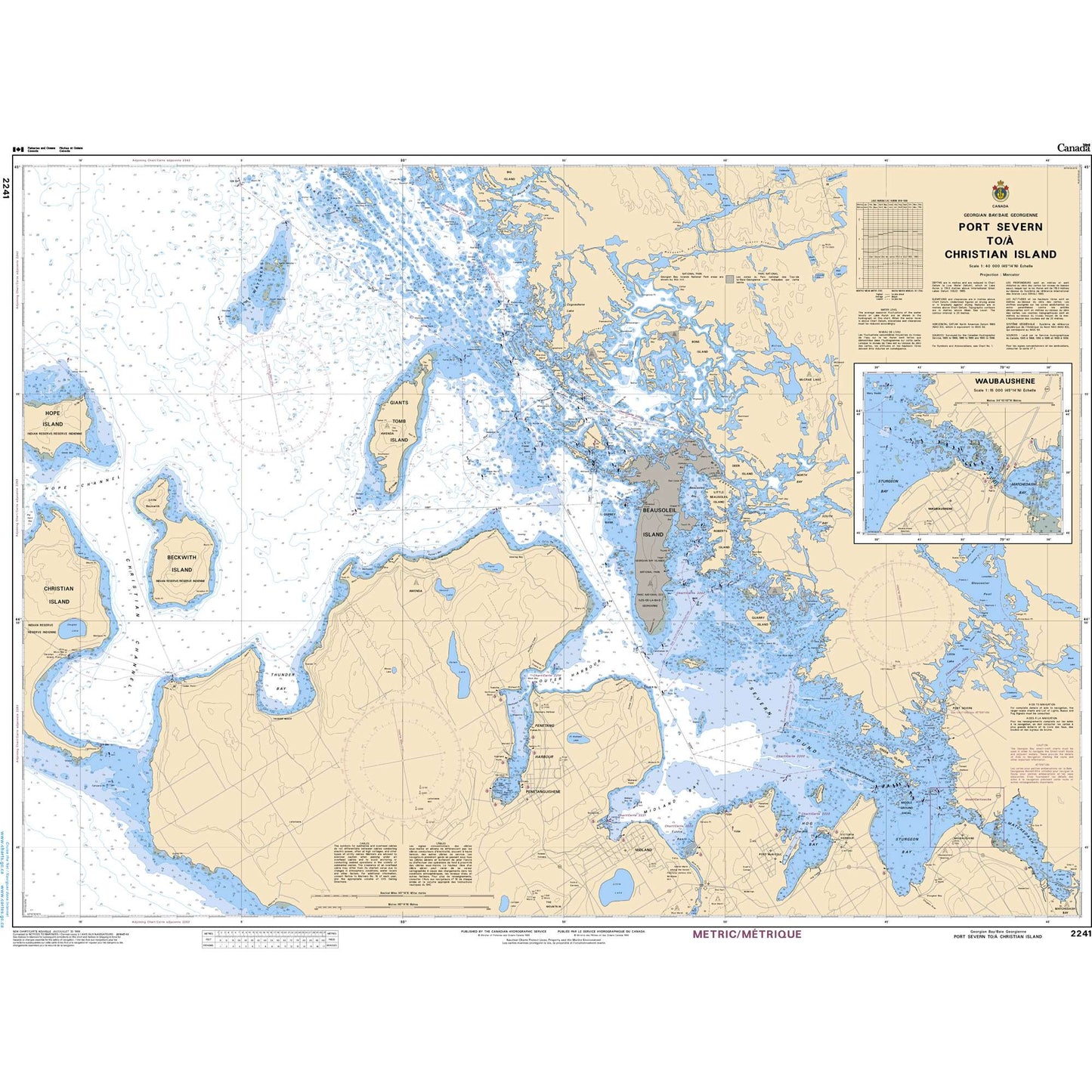 Paradise Clay CAN2241 CHS Chart Port Severn to/ Christian Island