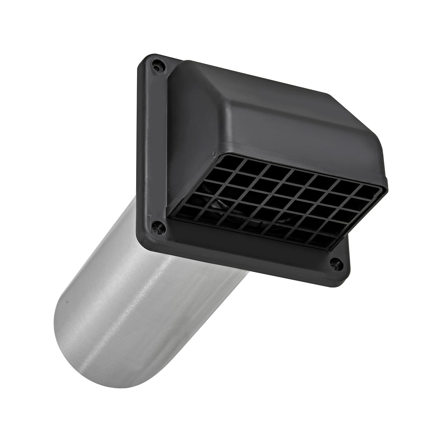 Lambro 224BL-B 4 Inch Black Plastic Wall Exhaust Hood Dryer Vent – Damper – Screen – 11 Inch Pipe