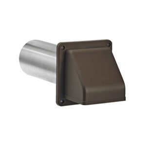 Lambro 224B 4 Inch Brown Plastic Exhaust Wall Hood Vent