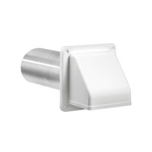 Lambro 224WKD 4 Inch White Plastic Exhaust Wall Hood Vent (Unassembled)