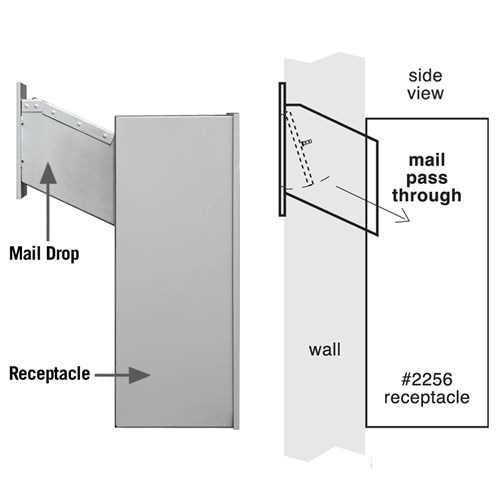 Mailboxes 2256ALM Salsbury Receptacle - Option for Mail Drop - Aluminum