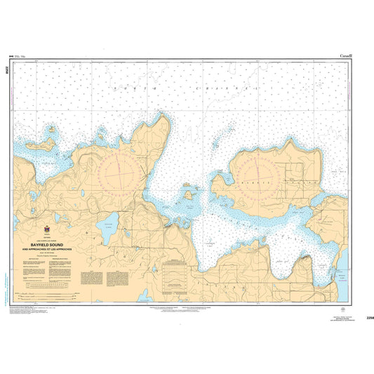 Paradise Clay CAN2258 CHS Chart Bayfield Sound and Approaches/et les approches