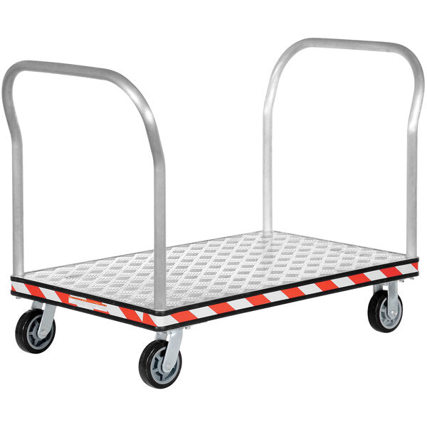 Vestil ATP-C-3048-2HDL Aluminum Treadplate Platform Truck Dual Handle 30 x 48