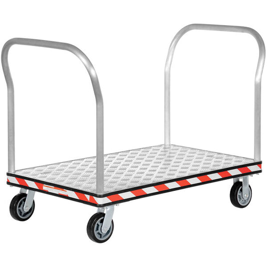 Vestil ATP-C-3048-2HDL Aluminum Treadplate Platform Truck Dual Handle 30 x 48