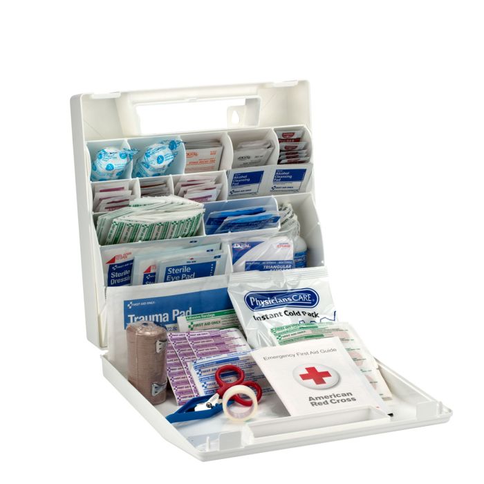 First Aid Only 225-AN 50 Person First Aid Kit, Plastic Case with Dividers