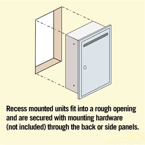 Mailboxes 2265AP Salsbury Letter Box (Includes Commercial Lock) - Slim - Recessed Mounted - Aluminum - Private Access