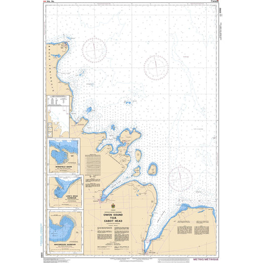 Paradise Clay CAN2282 CHS Chart Owen Sound to/ Cabot Head