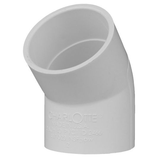 Jones Stephens 417020 2" Sch. 40 PVC 45° Elbow, S x S