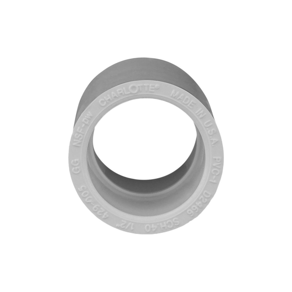 Jones Stephens 429005 1/2" Sch. 40 PVC Coupling, S x S